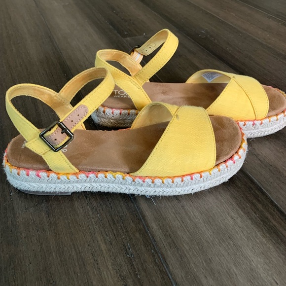 TOMS Yellow and Orange Espadrille Sandals - Picture 2 of 5